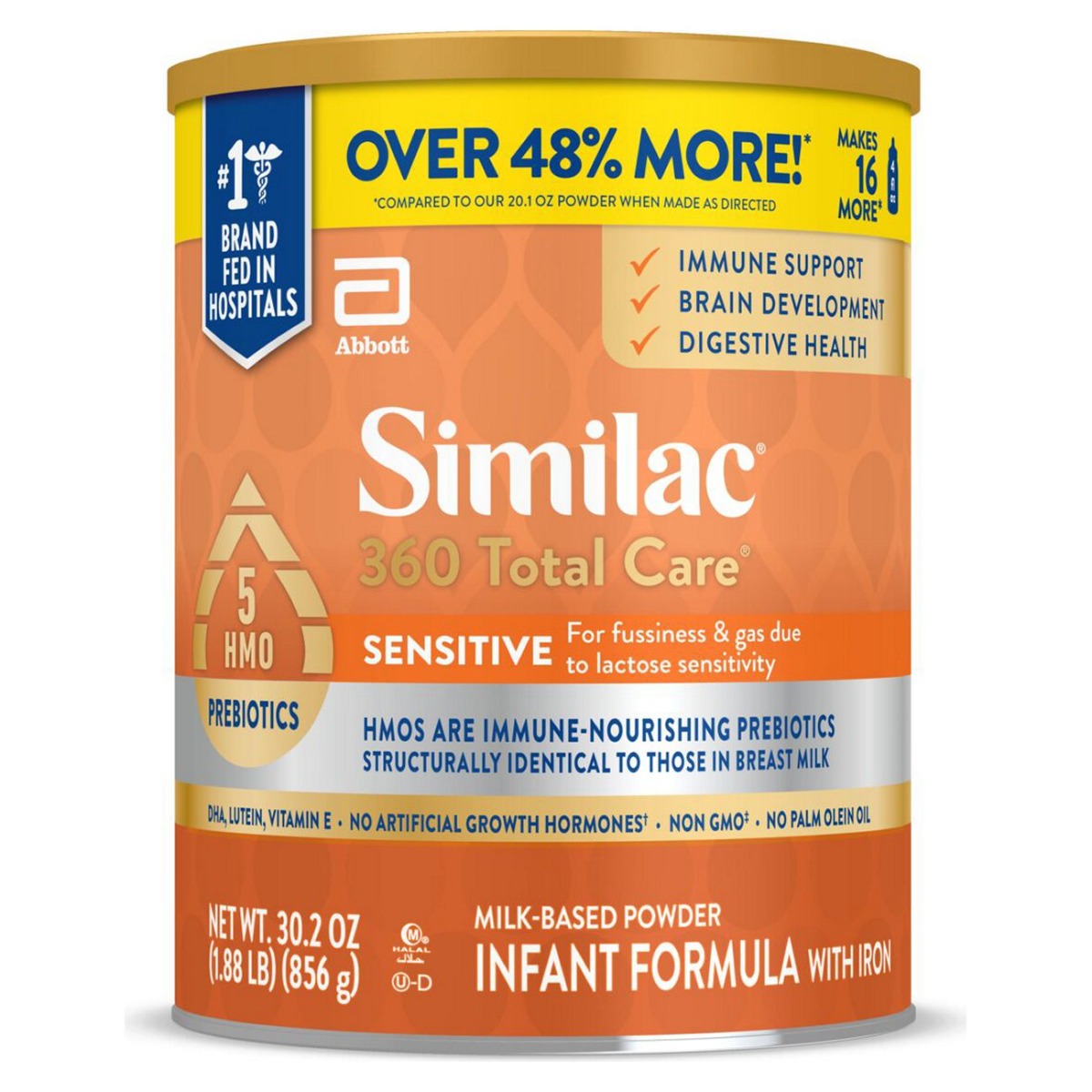 美国雅培Similac 360 Total Care 橘色圆罐 6罐