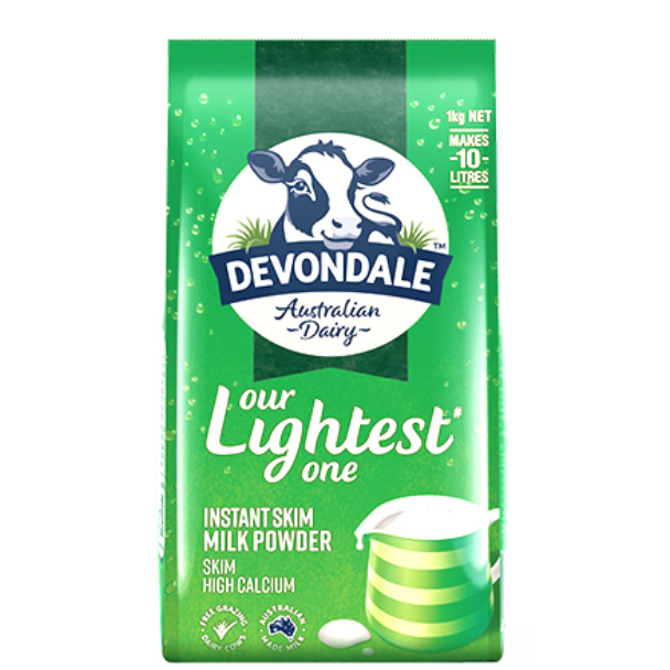 德运脱脂奶粉1kg 整箱6袋