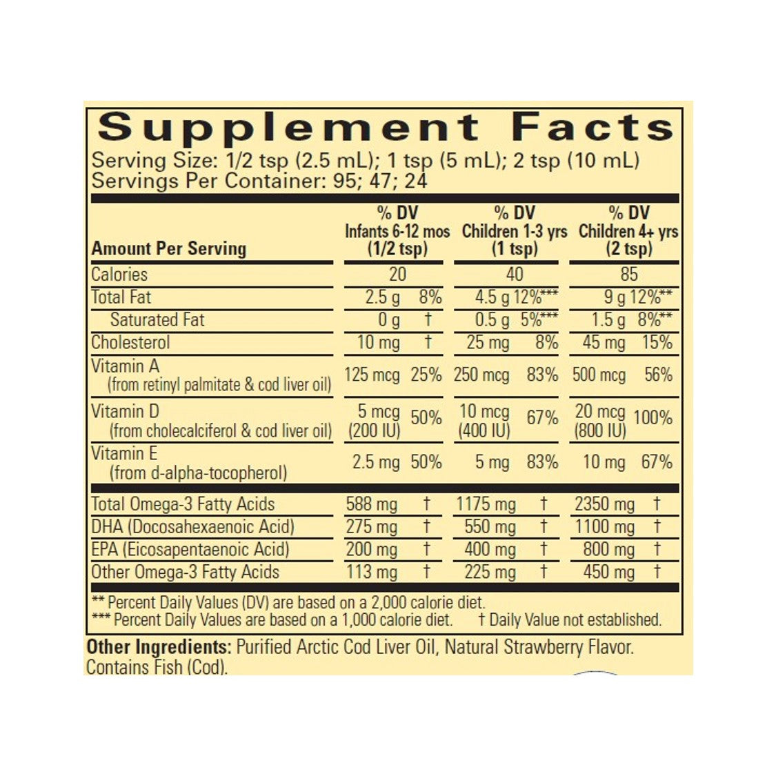 ChildLife 童年时光- 北极深海鳕鱼肝油 天然草莓味 237mL (6个月-12岁） 整箱 12瓶
